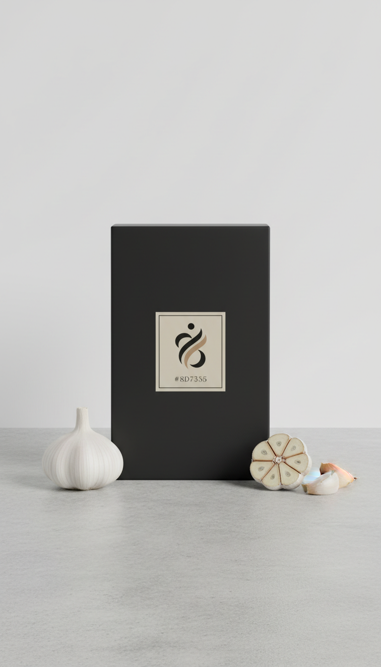 Boîte mate noire signature avec étiquette